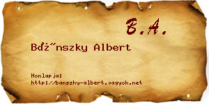 Bánszky Albert névjegykártya