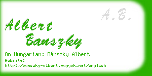 albert banszky business card
